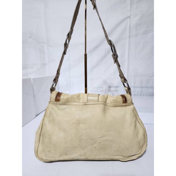 Authentic Christian Dior Vintage Medium Gaucho Saddle Bag Cream/Brown - Picture 4 of 15
